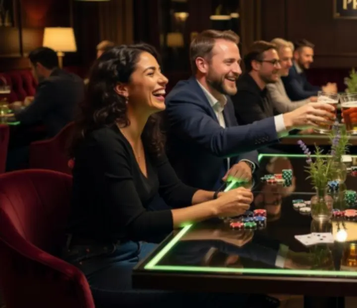 Hosté během večerního stolního programu v restauraci Prazesta